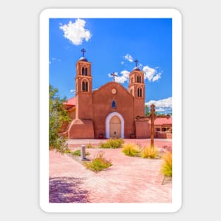 San Miguel Mission Socorro New Mexico Courtyard View by Debra Martz Sticker